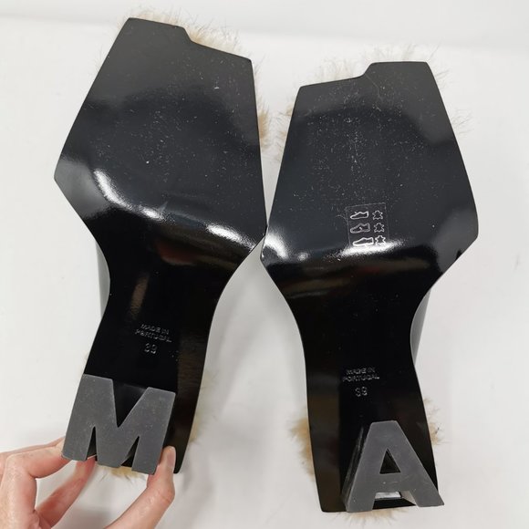 Marques Almeida Black Leather Mules Lined in Fur - Picture 15 of 16